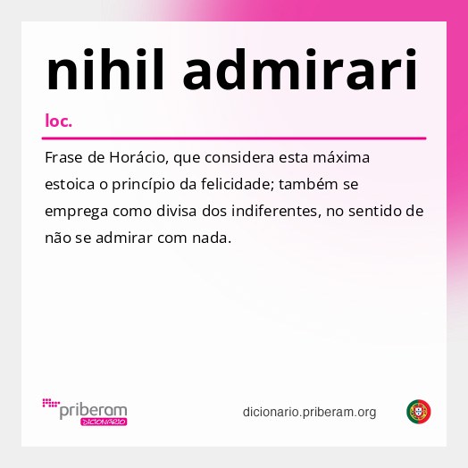 Significado de nihil admirari